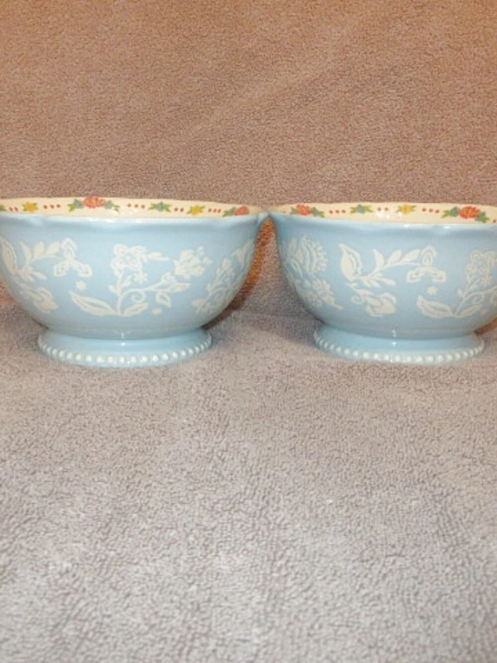 Pioneer Woman Sweet Rose Bowls Set Of 2 Stoneware Blue Birds Floral Countrycore